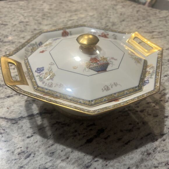 Antique Theodore Haviland Coromandel Limoges Octagon Covered Lid Vegetable Bowl - Picture 2 of 16
